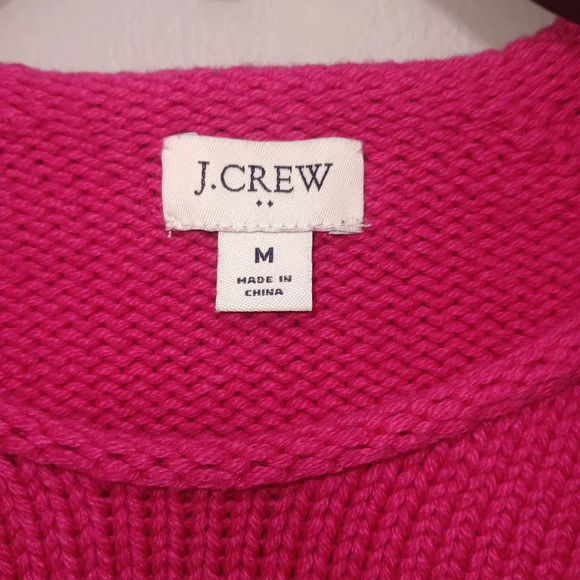 J.crew crew women's pullover sweater size M hot pink barbie - Picture 5 of 5